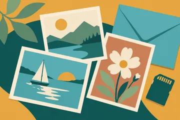Various image cards and a memory card